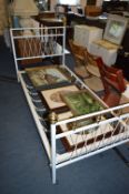 Wrought Metal & Brass Single Bed with Sprung Base