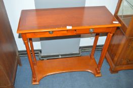 Walnut Effect Hall Table with Two Drawers