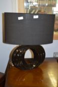 Pair of Black Pottery Table Lamps with Shades