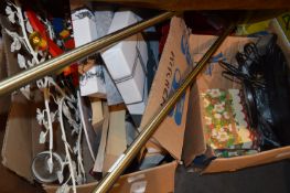 Two Boxes Containing Curtain Poles, Metal Wall Dec