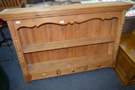 Pine Wall Mounted Shelf Unit with Three Drawers
