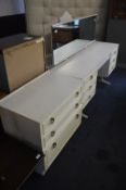 White Melamine Twin Pedestal Dressing Table and a