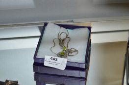 Art Deco Style Sterling Silver Necklace and Penden