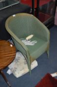 Lloyd Loom Green Wicker Tub Chair