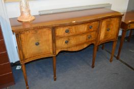 J.C. Furniture Mahogany Inlaid Serpentine Fronted