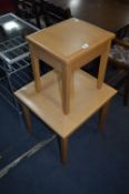 Two Light Oak Side Tables