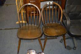 Pair of Ercol Stickback Dining Chairs