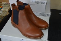 Silver Street Tan Leather Ankle Boots Size:5