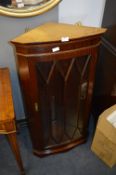 Mahogany Wall Mounted Corner Display Cabinet