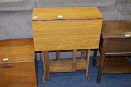 Teak Effect Drop Leaf Kitchen Table