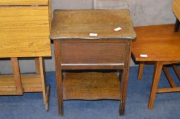 Oak Sewing Box and Contents