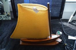 1930s Carved Wood Yacht Table Lamp