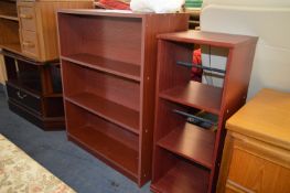 Pair of Rosewood Effect Three Height Bookshelves a