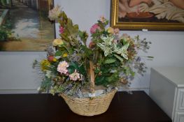 Basket and Artificial Flowers