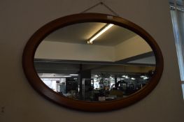 Oval Oak Framed Wall Mirror