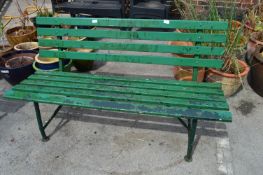 Green Painted Garden Bench