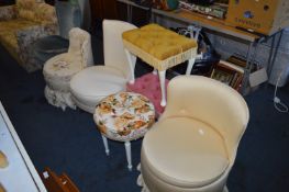 Four Bedroom Chairs and Three Dressing Table Stool