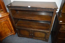 Oak Priory Style Bookcase with Cupboard Base