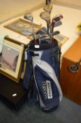 Golf Bag and Clubs Including Wilson, Slazenger and