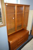 Teak Wall Unit with Glazed Door Top