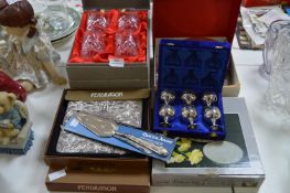 Selection of Crystal Cut Glassware, Silver Plated