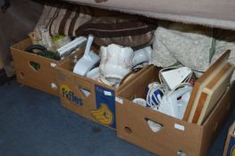 Three Boxes Containing Pottery Dinnerware, Plat Po