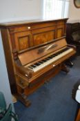 Waldemar Berlin Walnut Cased Inlaid Upright Piano
