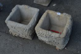 Pair of Reconstituted Limestone Planters