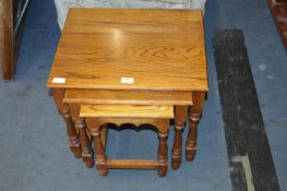 Oak Nest of Three Table