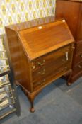 Edwardian Mahogany Bureau with Two Drawers