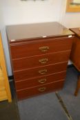 Rosewood Effect Five Height Chest of Drawers