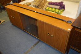 Teak Side Board with Central Sliding Glass Doors