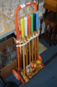 Garden Croquet Set with Trolley