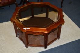 Hexagonal Glass Topped Coffee Table