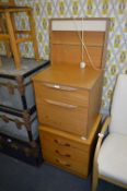 Teak Bedside Cabinet and a Three Drawer Teak Side