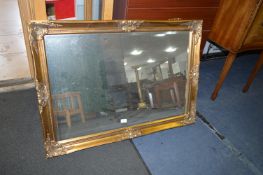 Large Gilt Framed Beveled Edge Wall Mirror