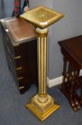 Gilt Decorated Corinthian Column Plant Stand