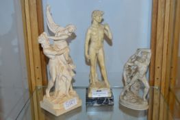 Three Roman Statue Figurines