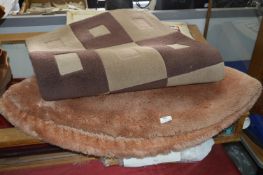 Brown Square Patterned Rug 60x120cm and a Half Rou