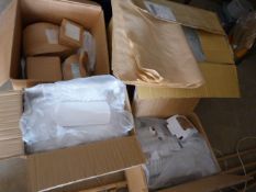 Four Boxes Containing Soup Cup Lids, Food Boxes, Wrapping Paper