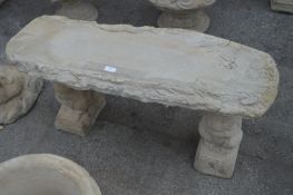 Reconstituted Limestone Garden Bench with Squirrel