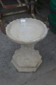 Reconstituted Limestone Birdbath on Pedestal