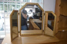 Gilt Framed Folding Dressing Table Mirror