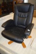 Black Vinyl Swivel Office Armchair