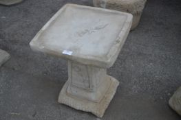 Reconstituted Limestone Birdbath with Rose Decorat