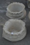 Pair of Reconstituted Limestone Planters in the Fo
