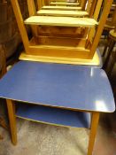 *9 Oblong Blue Melamine Topped Tables with Shelves