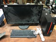 *Acer Computer Monitor with Keyboard, Clip on Lamp and Packard Bell DVD Player