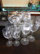 *Sixteen Assorted Wine Glasses