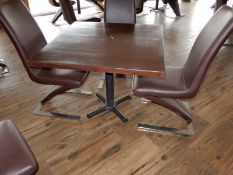 *Four 90x90cm Dining Table with Darkwood Tops on